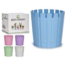 Home S3604735 Macetero Plástico, Multicolor, 13.5 x 12.5 x 13.5 cm - Bigbuy