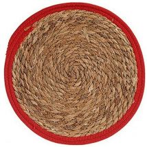 Salvamantel Rojo Marrón 35 x 1 x 35 cm Natural (ø 35 cm)