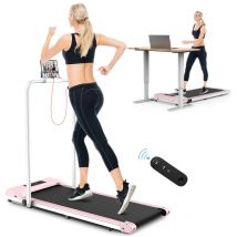 Bigzzia - 2 in 1 Motorised Treadmill, Under Desk Treadmill Portable Walking Running Pad Flat Slim Machine with Remote Control and lcd Display for