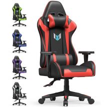 Bigzzia - Gaming Chair Office Chair, Computer Chair, Sturdy pc Swivel Chair, Ergonomic Design with Cushion and Reclining Backrest, red