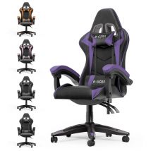 Bigzzia - Gaming Stuhl bis 136kg Gamer Stühle mit Lendenkissen + Gaming-Stühle Kopfstütze - Gaming Chair - Gaming Stühle Höhenverstellbar Bürostuhl