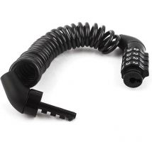 Versaillesfr - Anti-theft bicycle lock cable with 4-digit smart code and bicycle holder, 150 cm long for bicycle/scooter/bicycle gate/helmet, black