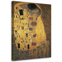 Feeby - Bild auf Leinwand, Der Kuss - Reproduktion von g. Klimt - 40x60