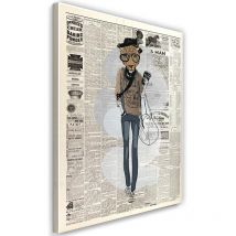 Bild auf Leinwand, Leopard Hipster - Zeitungsartikel - 70x100