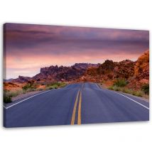 Feeby - Bild auf Leinwand, Straße im Ödland – 90x60