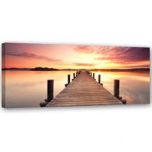 Bild, Sonnenuntergang über dem Pier – 90x30