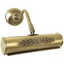 Bilderleuchte Messing massiv E14 20 cm breit in Bronze hell glänzend Jugendstil Bilderlampe