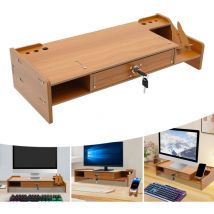 Senderpick - Bildschirmhalter aus Holz Schreibtischaufsatz Bildschirmaufsatz