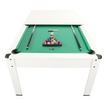 Jt2d - Billard Américain harmony 6Ft - 206,5 x 116,5 x 80 cm avec accessoires et plateau dînatoire - Couleur Ivoire