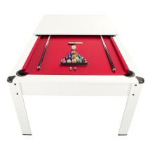 Jt2d - Billard Américain harmony 6Ft - 206,5 x 116,5 x 80 cm avec accessoires et plateau dînatoire - Couleur Ivoire