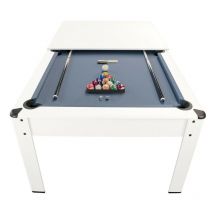 Jt2d - Billard Américain harmony 6Ft - 206,5 x 116,5 x 80 cm avec accessoires et plateau dînatoire - Couleur Ivoire