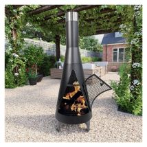 Billyoh - Austin Metal Chiminea Fire Pit Patio Heater - Black