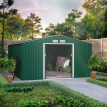Ranger Apex Metal Shed With Foundation Kit - 11x14 Dark Green - Billyoh