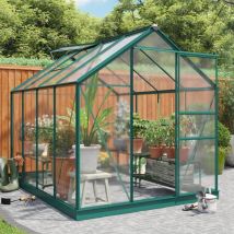 Rosette Hobby Aluminium Polycarbonate Greenhouse - 6x8 Green - Green - Billyoh