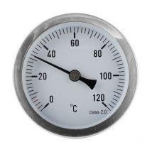Rosemary - Bimetall-Nadelthermometer Für Heizungsanlagen und Kessel 120 Grad Typ 1/2'' Anschluss hinten Verchromtes Stahlblech