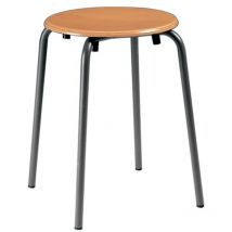 Stapelhocker Sitzhöhe 500mm Sitz-D.300mm Rdrohr anthrazit Buche natur lack. Bimos anthrazit