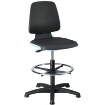 Arbeitsstuhl Labsit 3, K-Leder blau Sitzhöhe 520-770 mm - Bimos