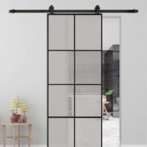 Rail porte coulissante loft/fermière acier noir pour porte en alu ou