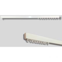 Binario per Tende Lineare in Alluminio Bianco, Movimento Manuale, Attacco Soffitto/ Parete - Completo di Tutti Gli Accessori - Lunghezza: 100 cm