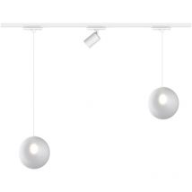 Binario top light mono 1184 eclipse yari bianco g9 led lampada soffitto moderna spot orientabile sfera vetro satinato