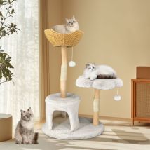 Bingo Paw - BingoPaw Cat Tree Tower Condo Furniture Large Wood Scratch Post Plush Cozy Condo
