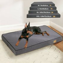 Xxl Orthopädisches Hundebett Gelenkschonend Hunde Kissen Matratze Schlafplatz für schwere Hunderassen bis 55kg - Grau 120x75x10cm