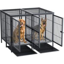 Bingo Paw - BingoPaw Jaula Perro Mascotas de Servicio Pesada con Divisor de Metal Extraíble 130x100x100cm