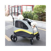 BingoPaw Large Dog Stroller Buggy Heavy Duty Pet Doggy Pram Divided for 2 Dogs