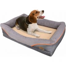 BingoPaw Panier Chien Taille m 70x40x25cm avec Bord Rembouré Lit pour Grand Chien Chat Lavable en Laine Douce Canapé Surround