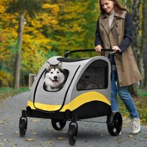 Bingo Paw - BingoPaw Passeggino per Cane xl Grande Taglia 65kg Carico Passeggino per cani Pieghevole con Ruote - per cane anziano Artrite con