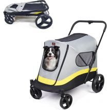 Passeggino per Cani Pieghevole con Parapioggia per 42 kg Taglia Media Cuccioli e Gatti Durevole - Bingopaw