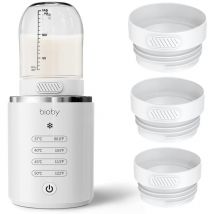 Bioby chauffe-biberon Portable sans fil chauffe-eau pour lait maternel 3 adaptateurs 4 réglages de température Rechargeable Hasaki
