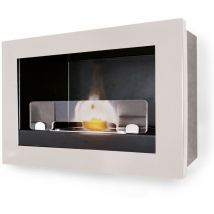 Tecnoair - Biocamino Camino a Bioetanolo Bianco da Parete Incasso 3 kw Caminetto con Vetro