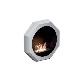 Tecno-air-system - Caminetto A Bioetanolo Da Parete Ottagonale Bianco 2kw