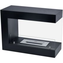 Biocamino da Pavimento Kekai Krakatoa 60x26x45 cm Bruciatore Acciaio Inossidabile, Pareti Vetro Temperato e Asta Spegnifiamma