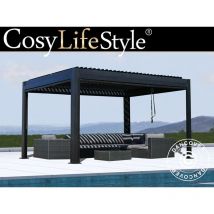 Bioclimatic pergola gazebo San Pablo Alu+, 3x4 m, Black