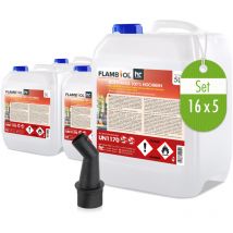 Höfer Chemie Gmbh - Höfer Chemie 16 x 5 l (80 l) Bioéthanol 100 % de haute pureté pour cheminée à éthanol, godets à éthanol, feu de table et braséros