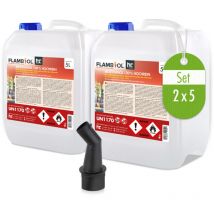 Höfer Chemie 10 l flambiol Bioéthanol 99,9% Premium pour cheminée à l'éthanol, foyer à l'éthanol, feu de table à l'éthanol et cheminée au bioéthanol