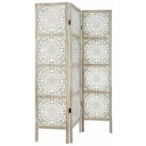 Biombo de madera color blanco -An. 120 x p. 2,1 x a. 169 cm