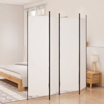 Biombo divisor - Separador 4 paneles de tela blanco 200x200 cm FRT6955 Bonnevie