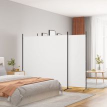 Bonnevie - Biombo divisor - Separador 3 paneles de tela blanco 525x180 cm FRT7770