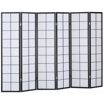 Biombo japonés Shoji de madera color negro de 6 paneles