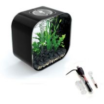 Life 30L Black Aquarium Fish Tank with Multi Colour led Lighting and Heater Pack - Biorb