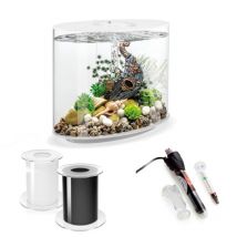 Loop 30L White Aquarium With mcr Led Lighting and Heater Pack and 105 Stand - Biorb