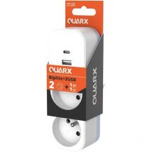 Biplite 2P+T16A + 2USB Bi tono blanco Quarx