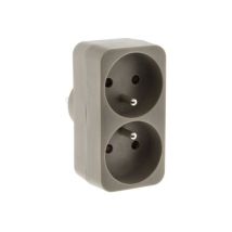 Multiprise Biplite Murale 2 prises 3680W Taupe – Electricité et domotique