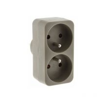 Biplite de pared, 2X16A Taupe zenitech