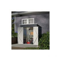 Birchtree - Garden Shed Metal Pent Roof 4FT x 6FT Outdoor Storage With Free Foundation Anthracite and White