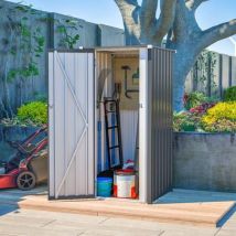 Birchtree - Garden Shed Pent Roof 2.6X2.9FT Metal Outdoor Storage Cabinet House Grey