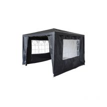 Birchtree - 3X3M Outdoor pe Gazebo Patio Shade Canopy Waterproof 4 Pieces Sidewalls Grey